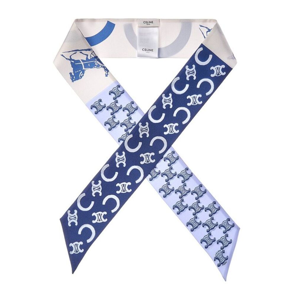 Celine Silk Neck Bow, Blue